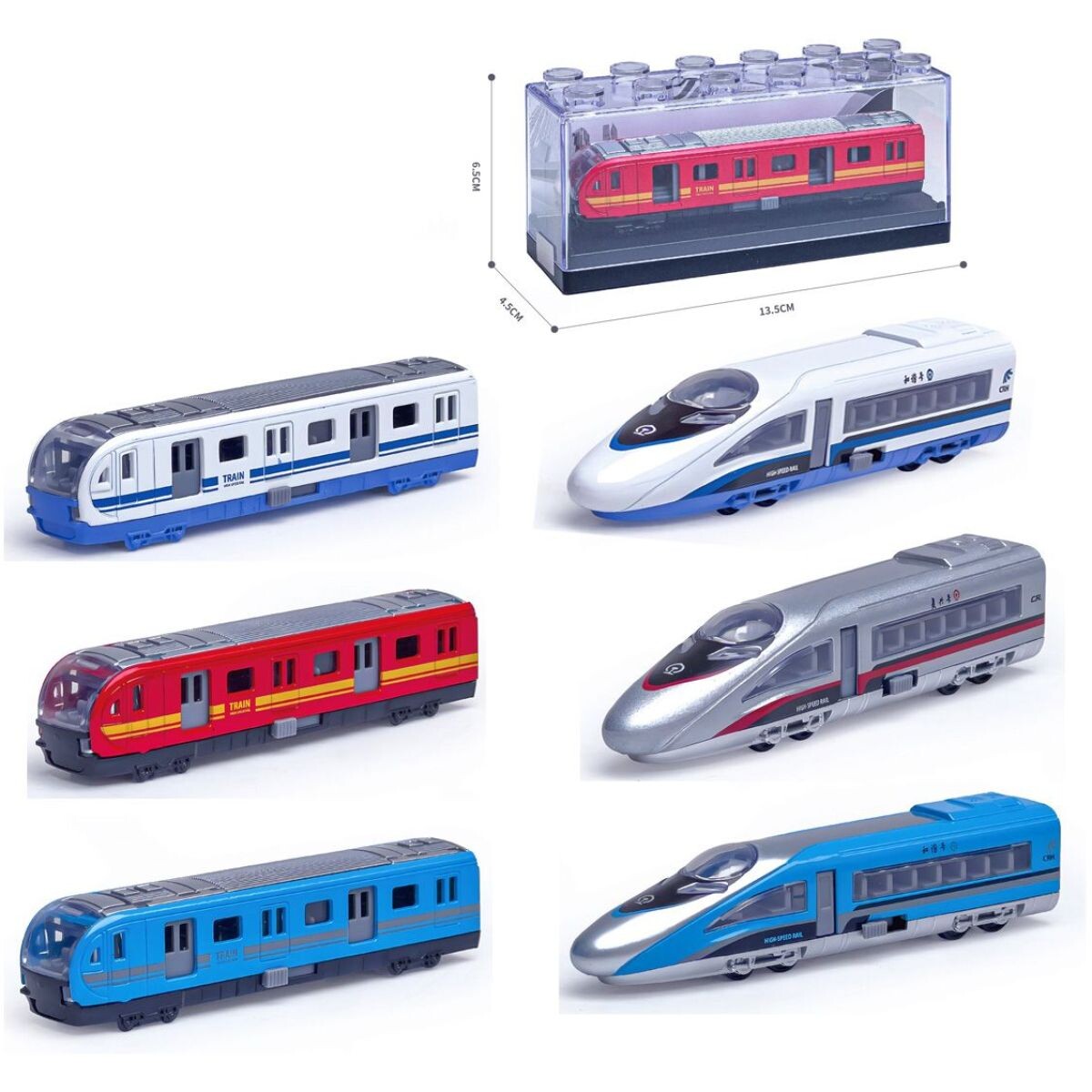 Sparkys Kovový model metra-vysokorýchlostného vlaku 1:64 rychlík bílý