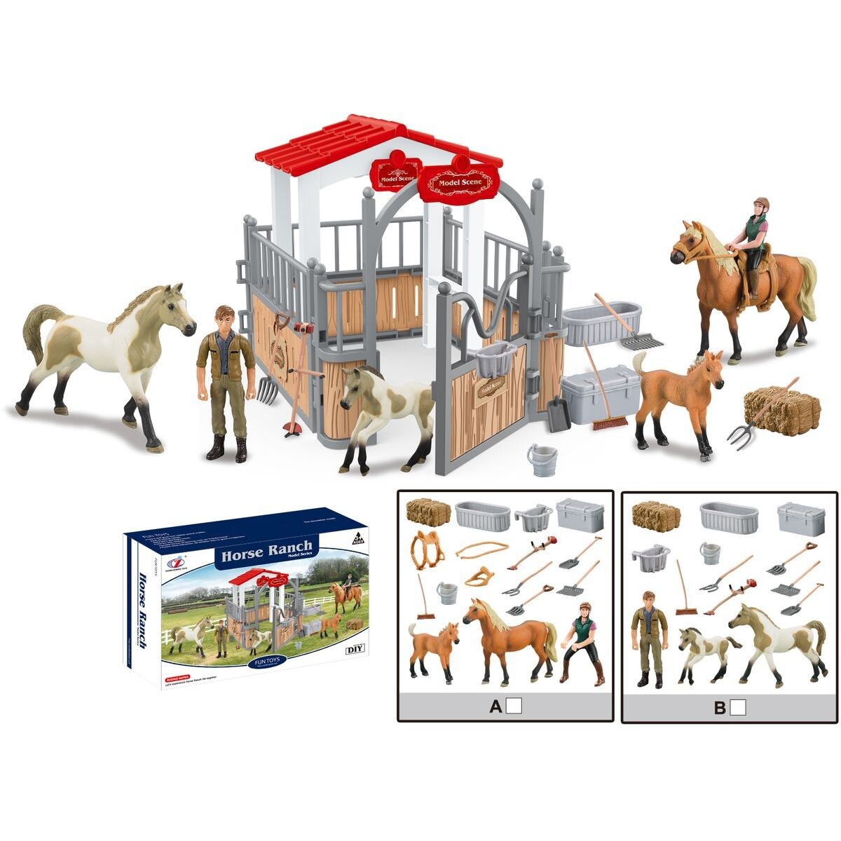 Sparkys Zvieratká z farmy - Malá jazdecká dráha s príslušenstvom 2 druhy