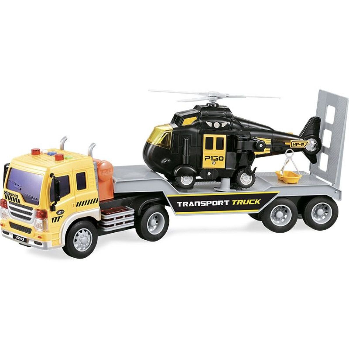 Sparkys CITY SERVICE CAR - 1:16 Ťahač s návesom a vrtuľníkom 571C