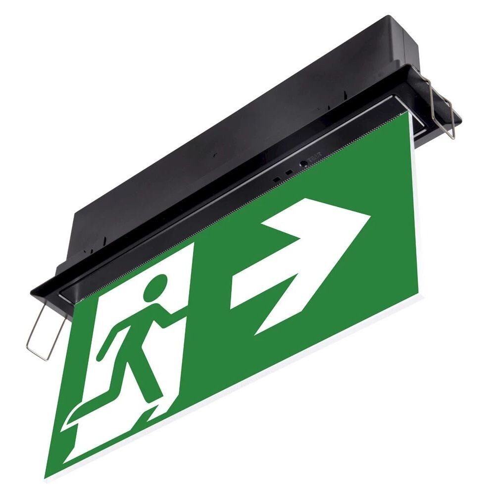 LED Solution Čierne vstavané núdzové osvetlenie s piktogramom 2,5W 90685_90002