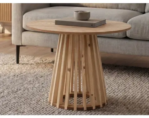 Okrúhly konferenčný stolík Siluet, svetlý jaseň%