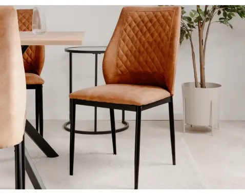 Jedálenská stolička Lille, koňaková vintage optika kože%