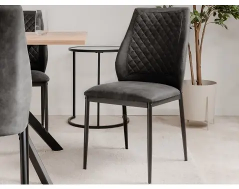 Jedálenská stolička Lille, antracitová vintage optika kože%