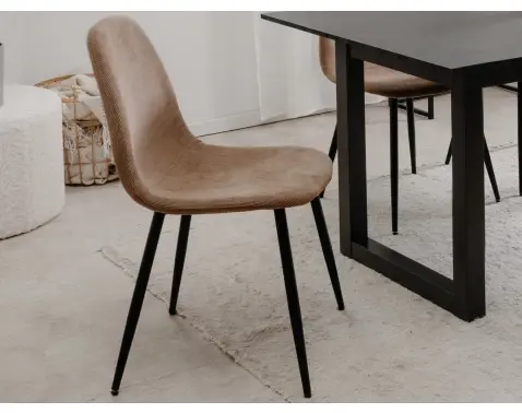 Jedálenská stolička Alisa, svetlo hnedá štruktúrovaná látka%