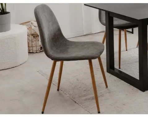 Jedálenská stolička Alisa, šedá štrukturovaná látka%