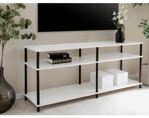 Široký regál/TV stolík Theo, biely%