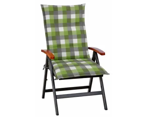 Záhradný polster Karo 50x118 cm, zelený/šedý%