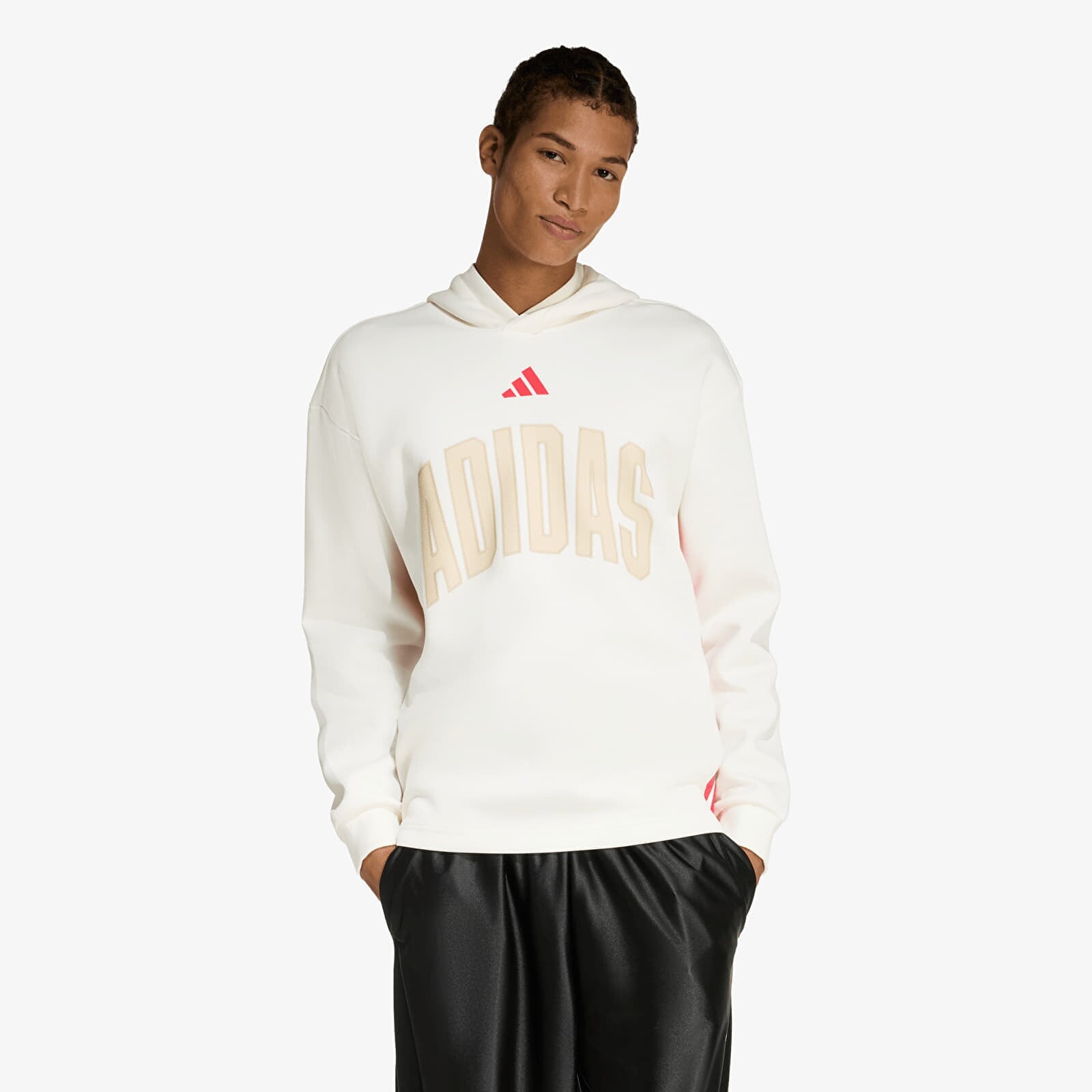 Mikina adidas Stadium Graphic Hoodie Off White/ Pure Ruby XL