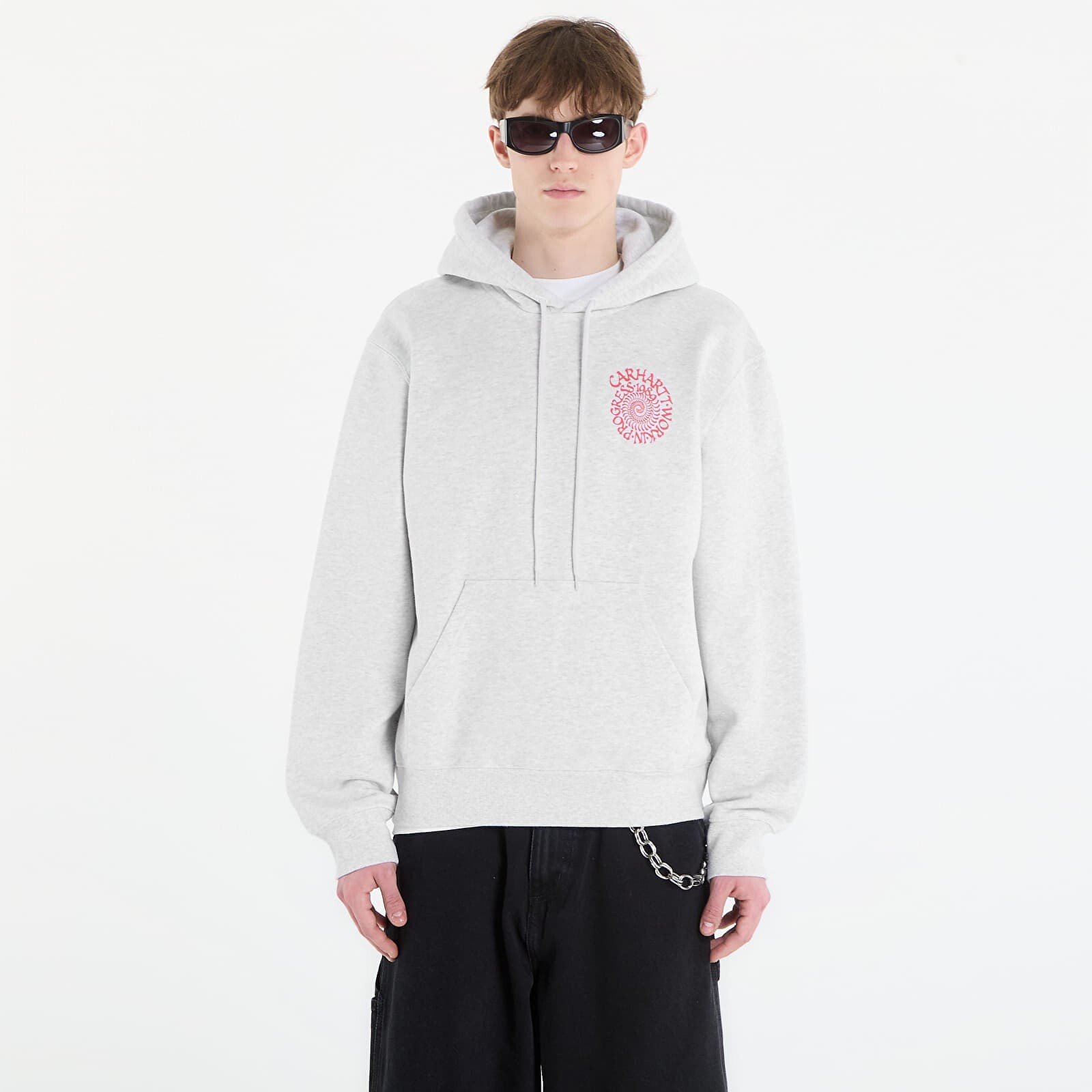 Mikina Carhartt WIP Hooded Spiral Sweat UNISEX Ash Heather M