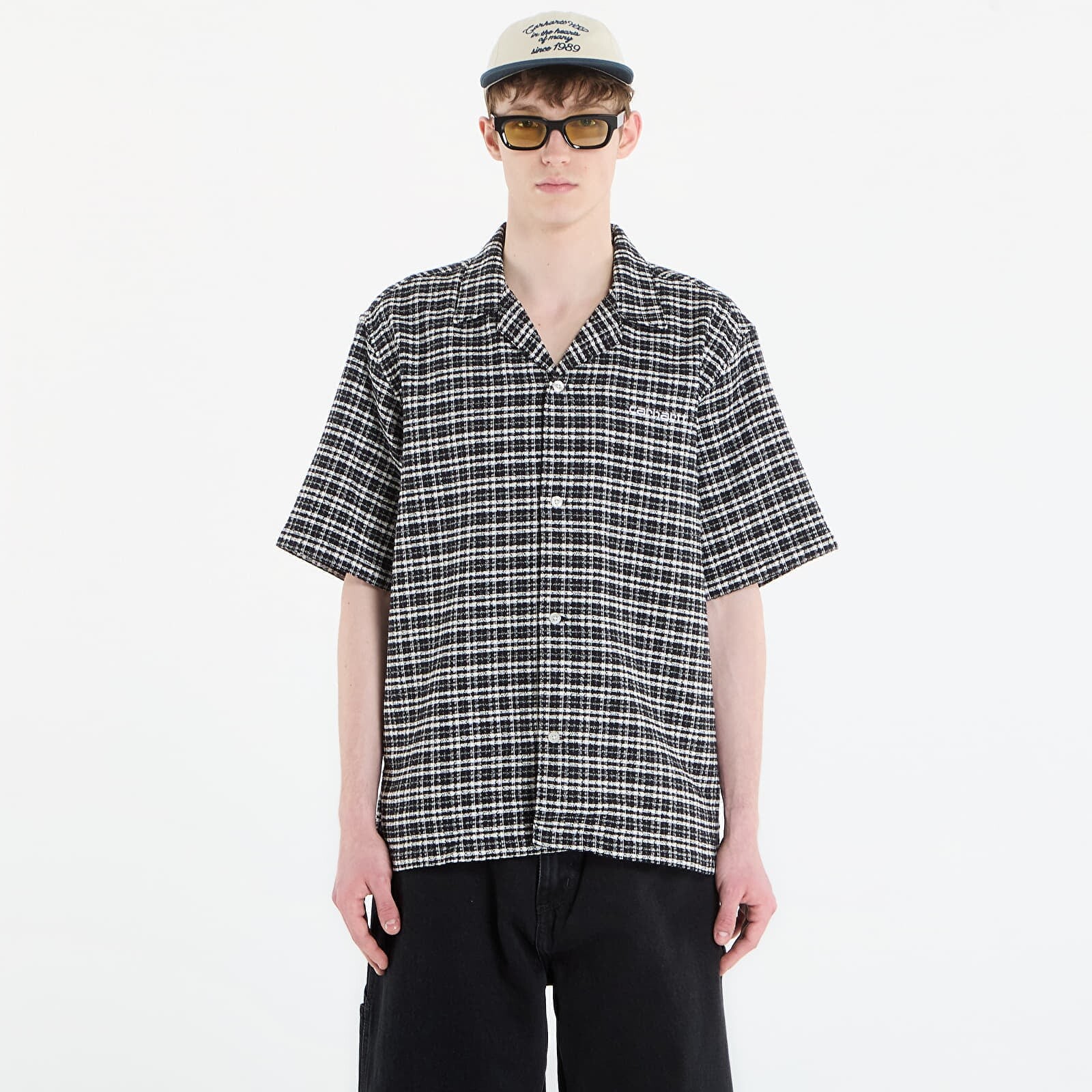 Košeľa Carhartt WIP S/S Kander Shirt UNISEX Kander Check/ Black S