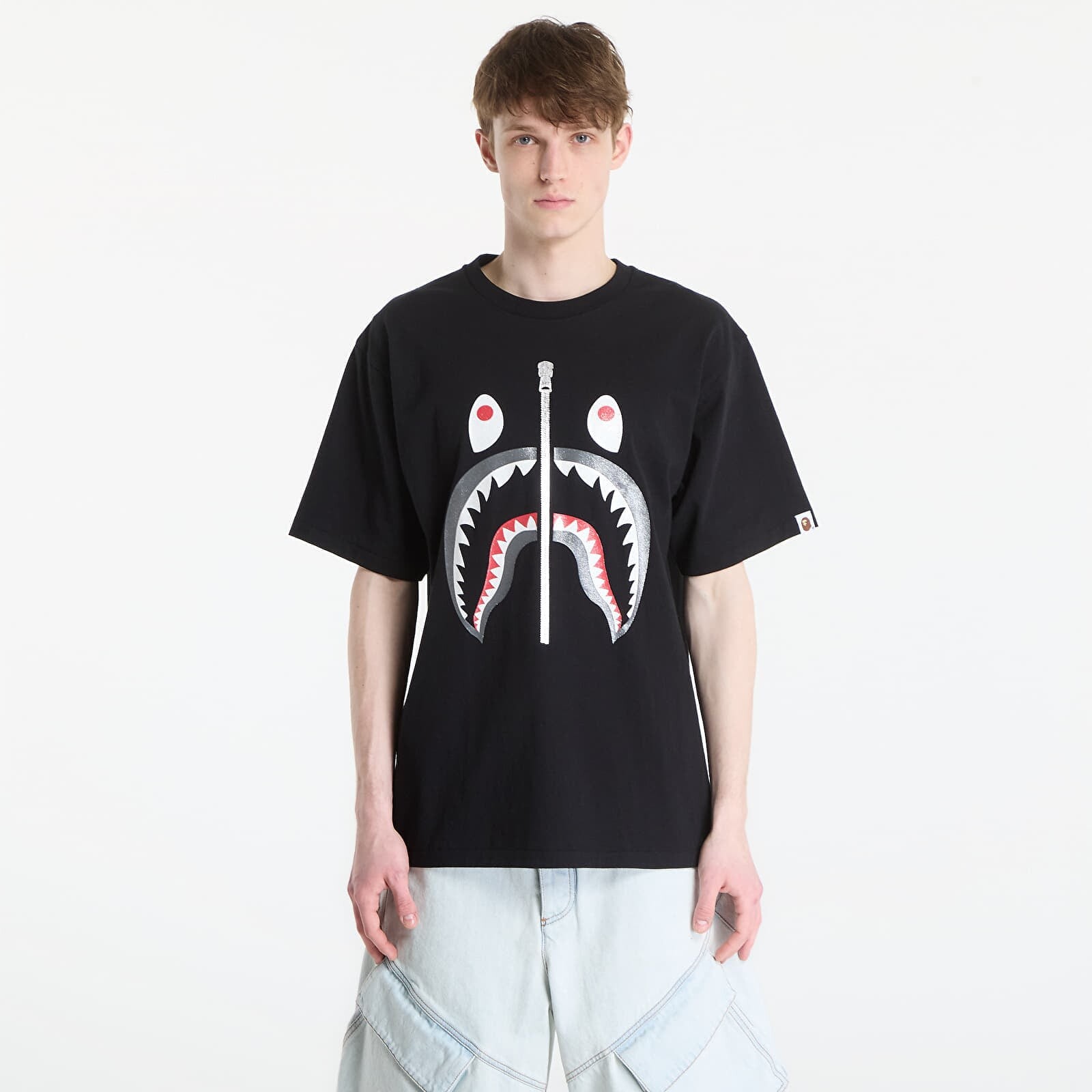 Tričko A BATHING APE Glitter Shark Tee UNISEX Black M
