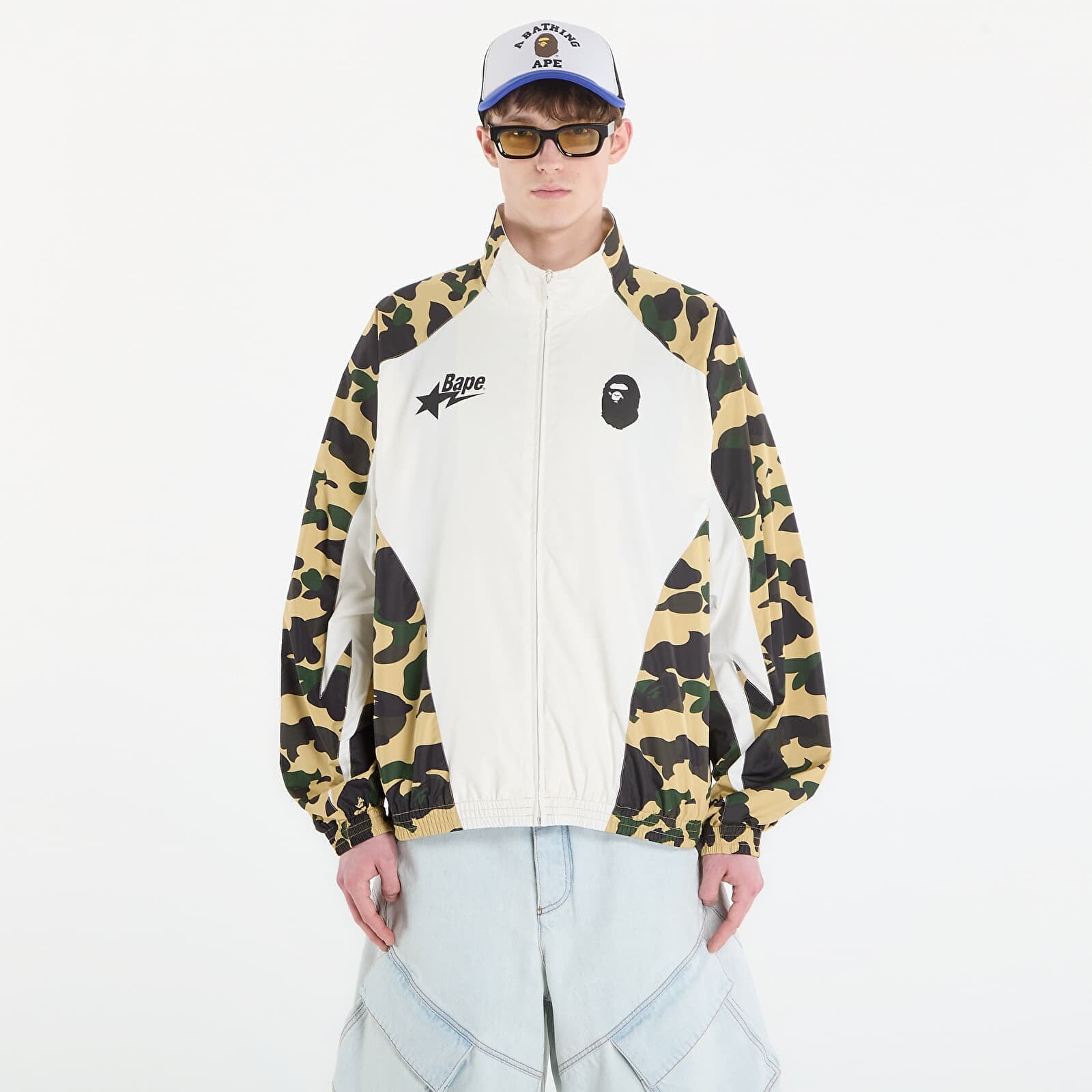Bunda A BATHING APE 1St Camo Stand Collar Track Jacket UNISEX Yellow M