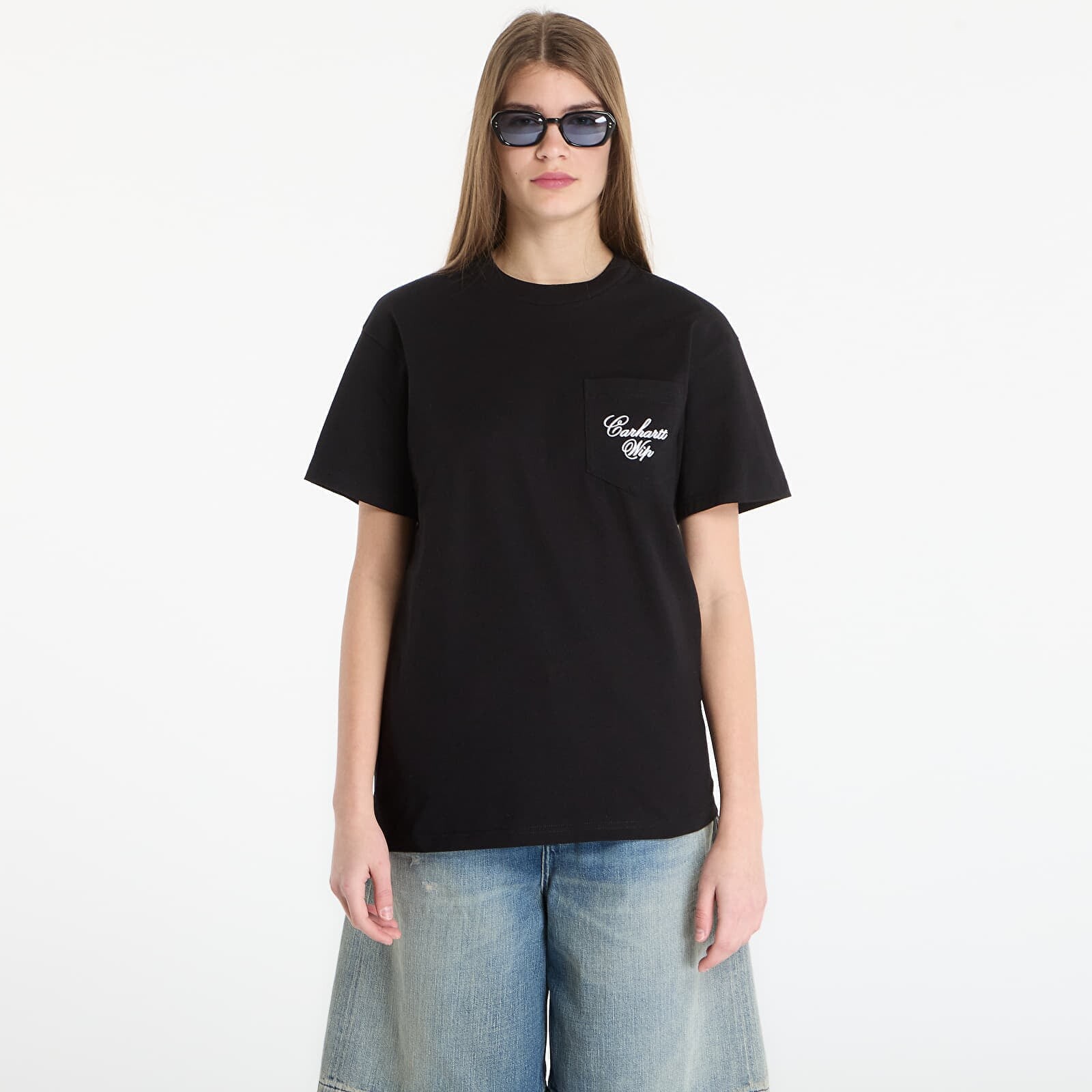 Tričko Carhartt WIP S/S Longhand Pocket T-Shirt UNISEX Black/ White S