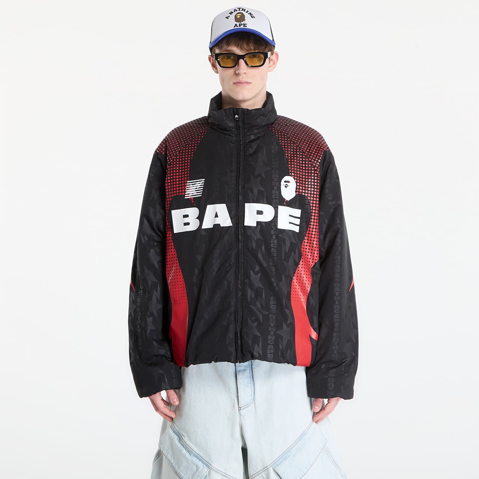 Bunda A BATHING APE Aba Frame Monogram Jacquard Multi Logo Padded Jacket UNISEX Black M