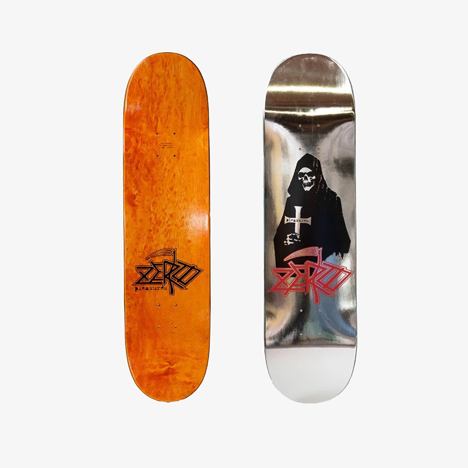 PLEASURES Reaper Skate Deck Silver Universal
