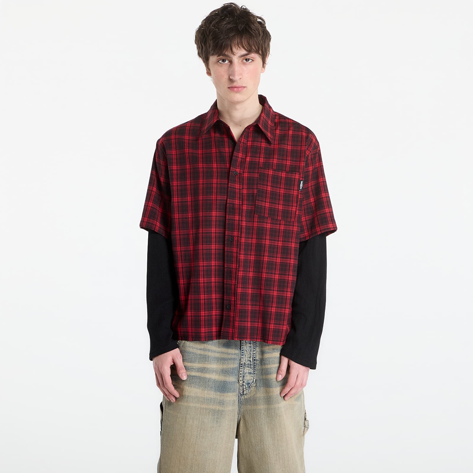 Košeľa Wasted Paris M Tartan Age Shirt Fire Red/ Black XL