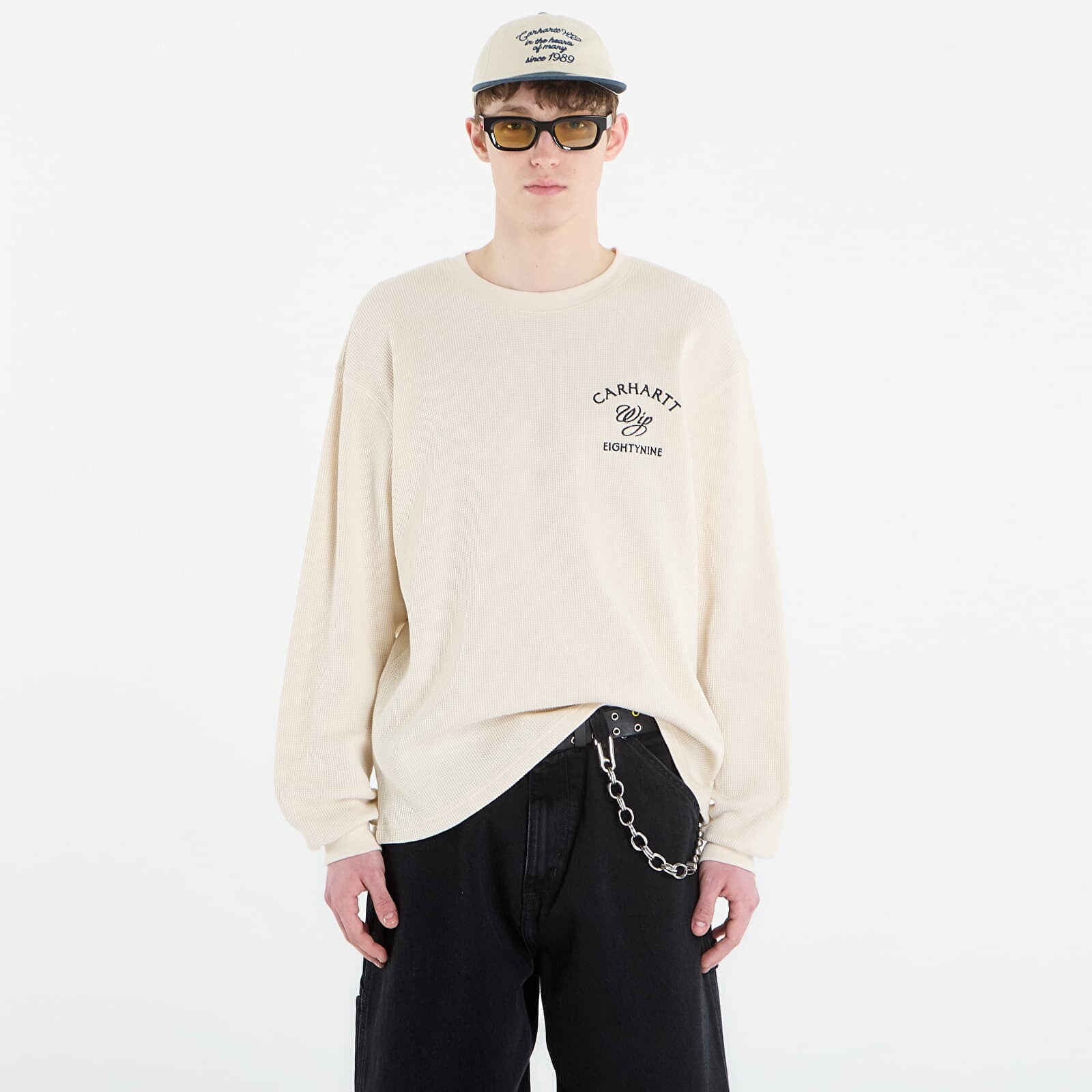 Tričko Carhartt WIP L/S Eightynine Waffle T-Shirt UNISEX Natural/ Black S