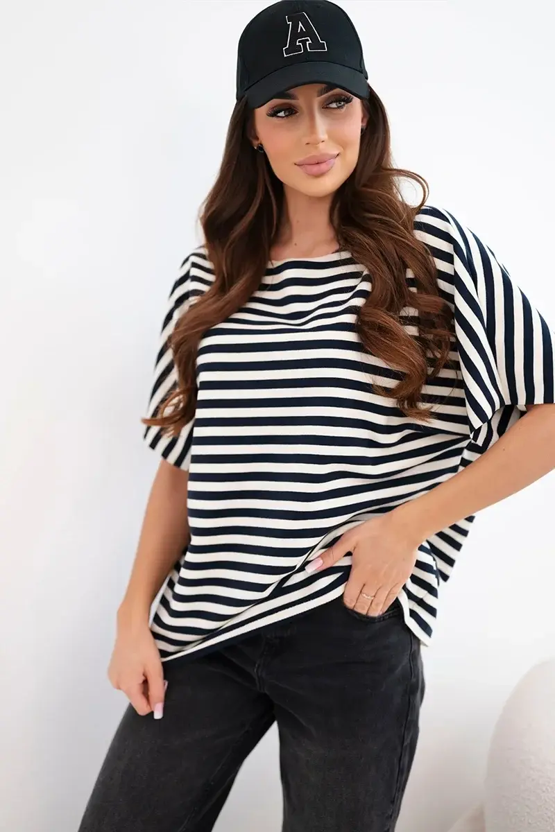 Dámska bavlnená blúzka s krátkym rukávom