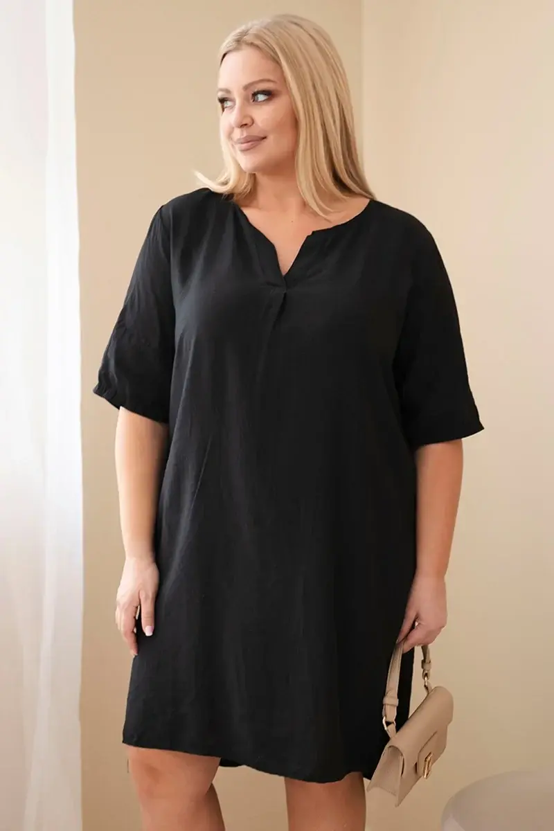 Dámske plus-size šaty s krátkym rukávom