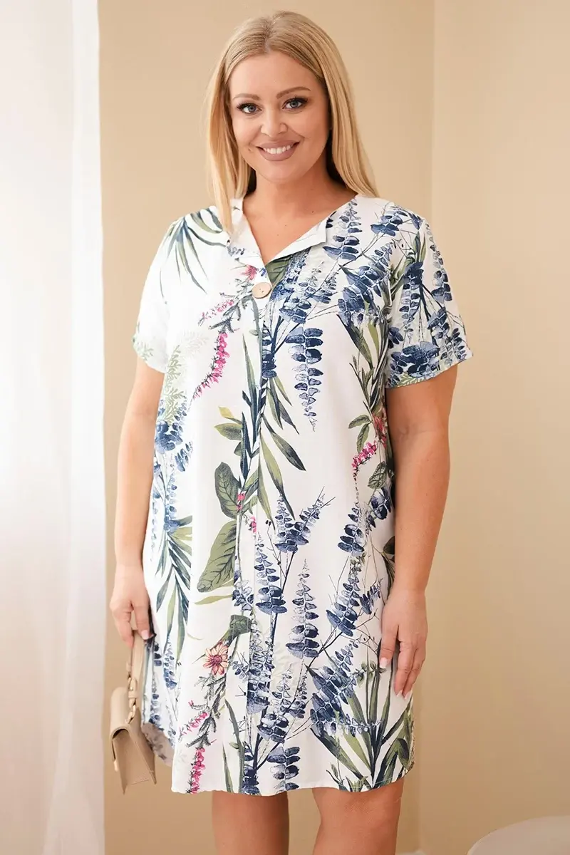 Plus size šaty s krátkym rukávom