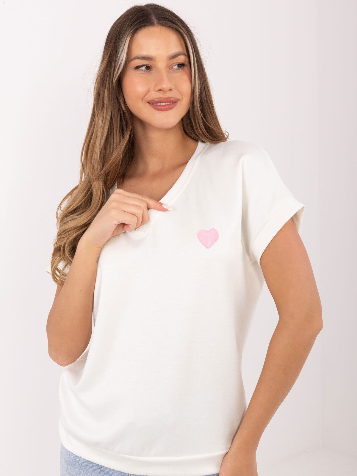 Oversize blúzka s V výstrihom ecru