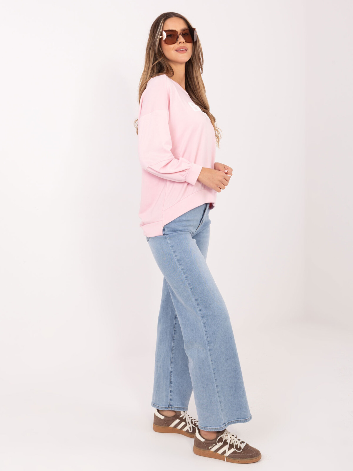 Jasnoružová oversized mikina