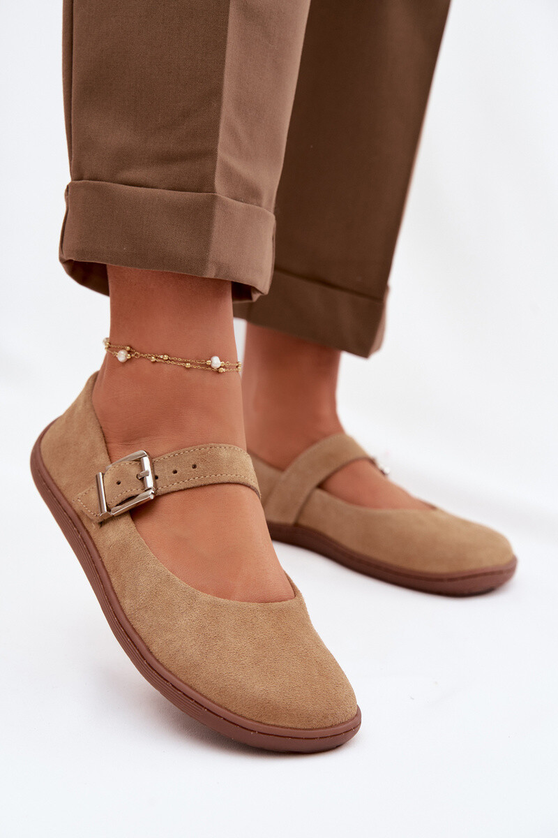 Barefoot baleríny zo semišu Zazoo