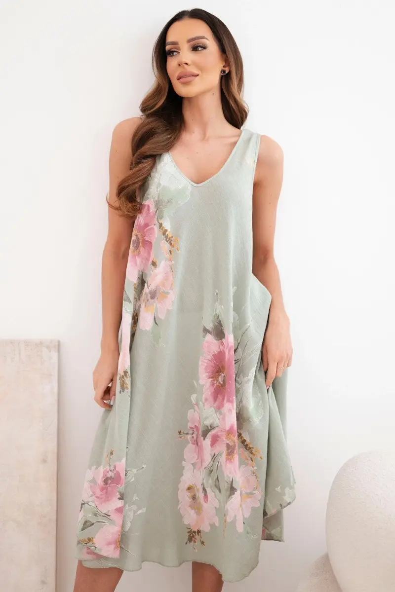 Dámske oversized šaty s kvetovanou potlačou