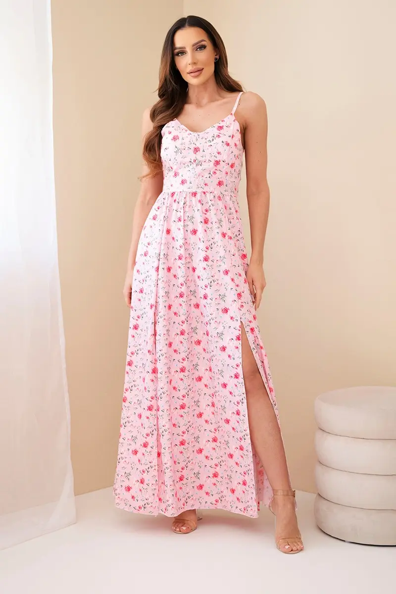 Dámske maxi kvetinové šaty s ramienkami