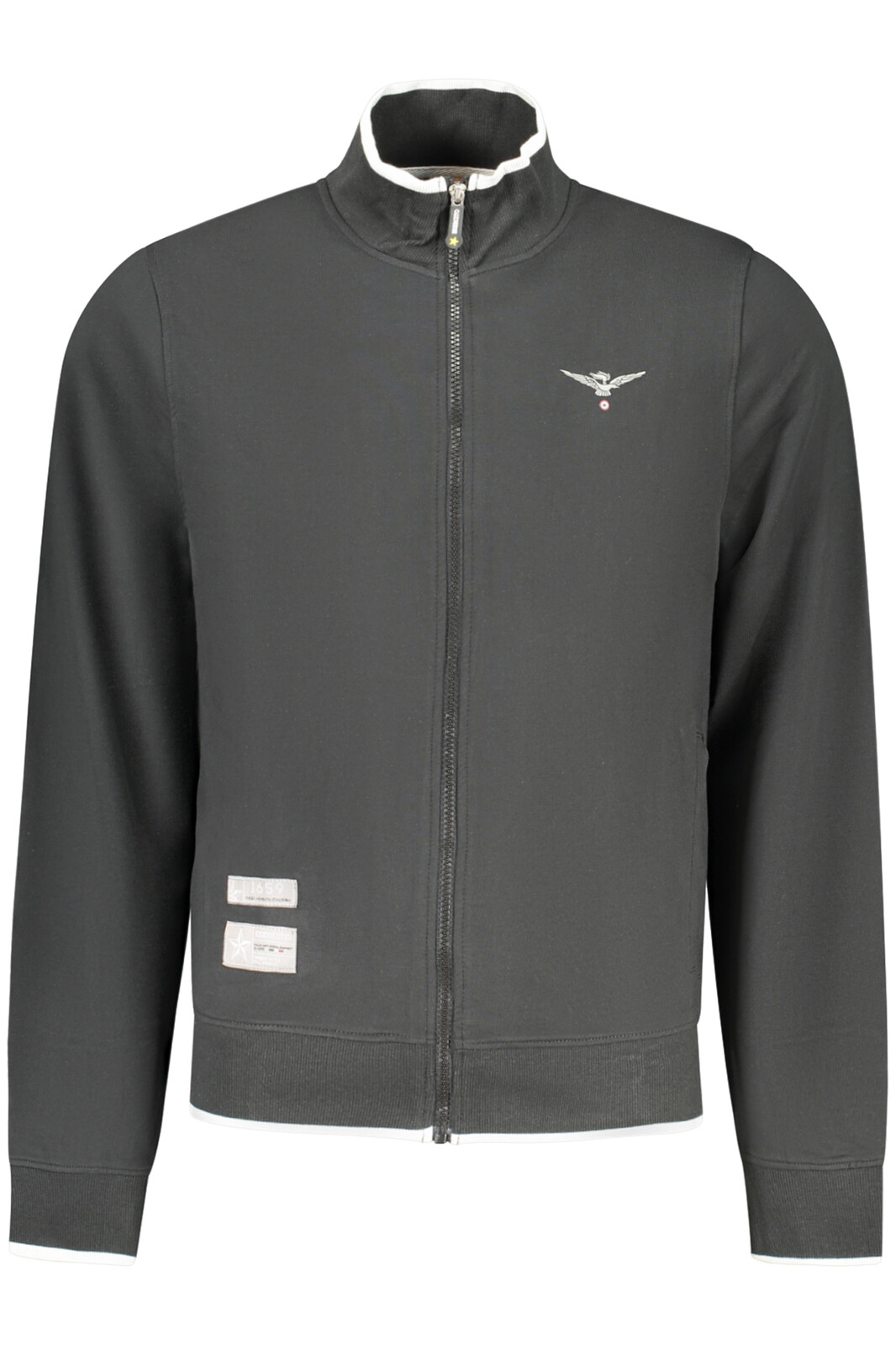 Čierna mikina so zipsom pre mužov