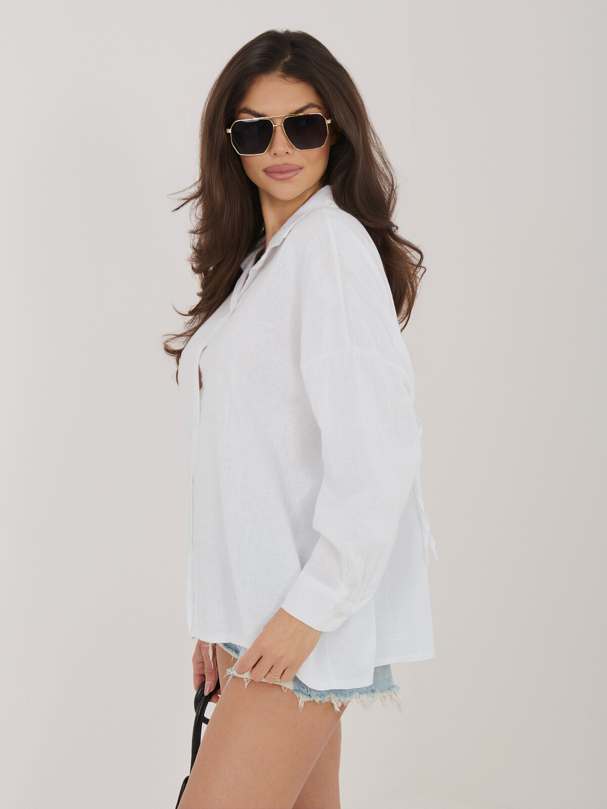 Ecru letná košeľa s ľanovou zmesou