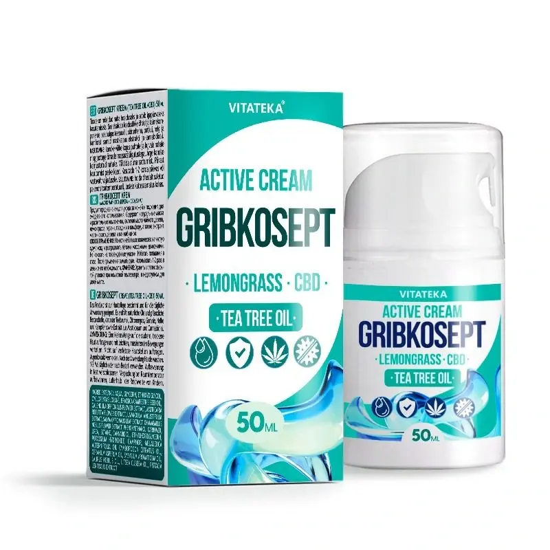 Gribkosept krém s citrónovou trávou, CBD a tea tree olejom - 50 ml - Vitateka