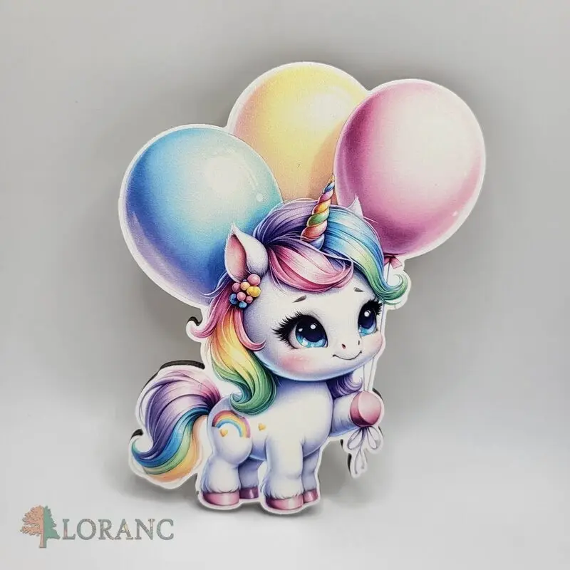 Loranc Magnetka na tortu - Jednorožec s balónmi