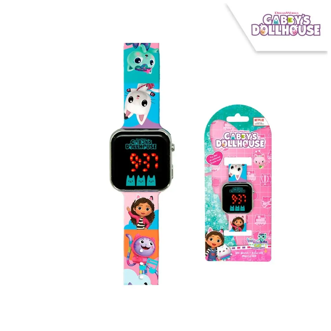 Euroswan Detské náramkové hodinky LED - Gabby's Dollhouse