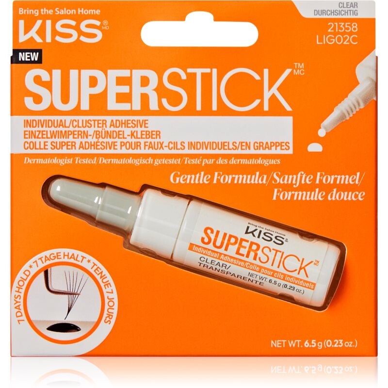 KISS Superstick Glue lepidlo na umelé mihalnice Clear 6.5 g
