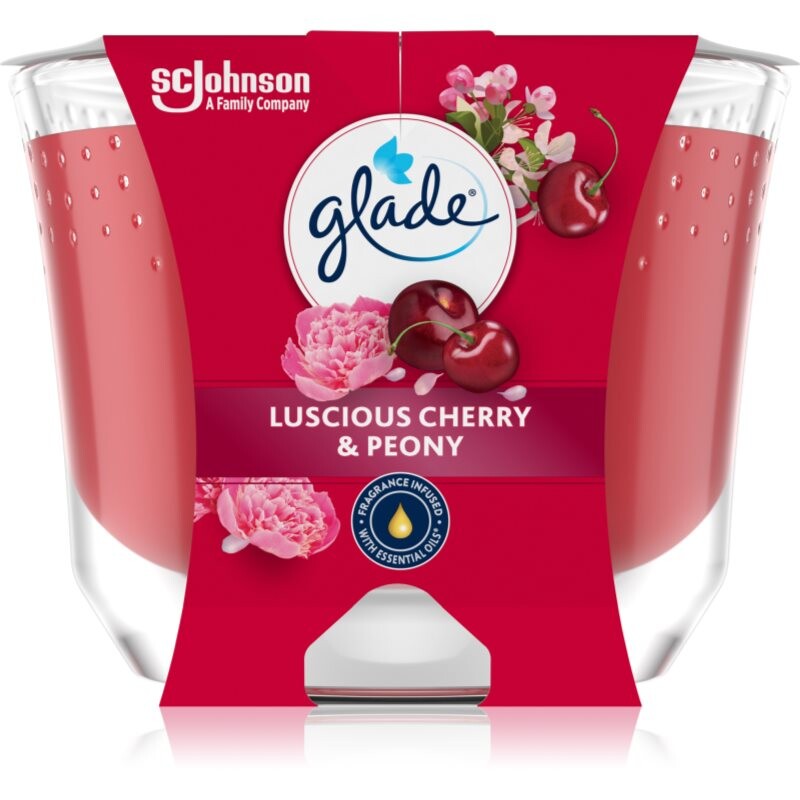 GLADE Luscious Cherry & Peony vonná sviečka 204 g