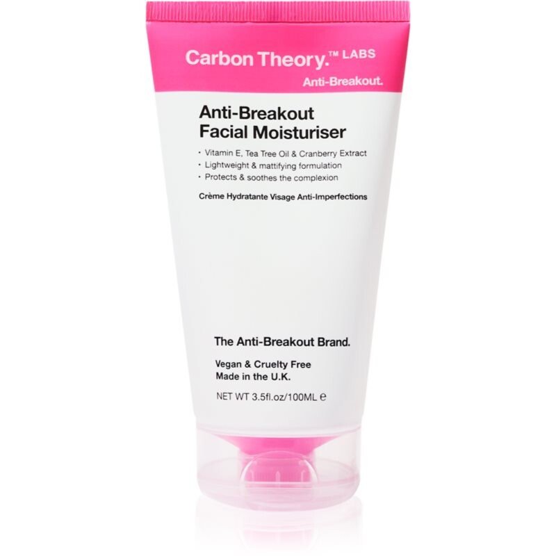 Carbon Theory Anti-Breakout Facial Moisturiser hydratačný krém na tvár proti nedokonalostiam pleti 100 ml