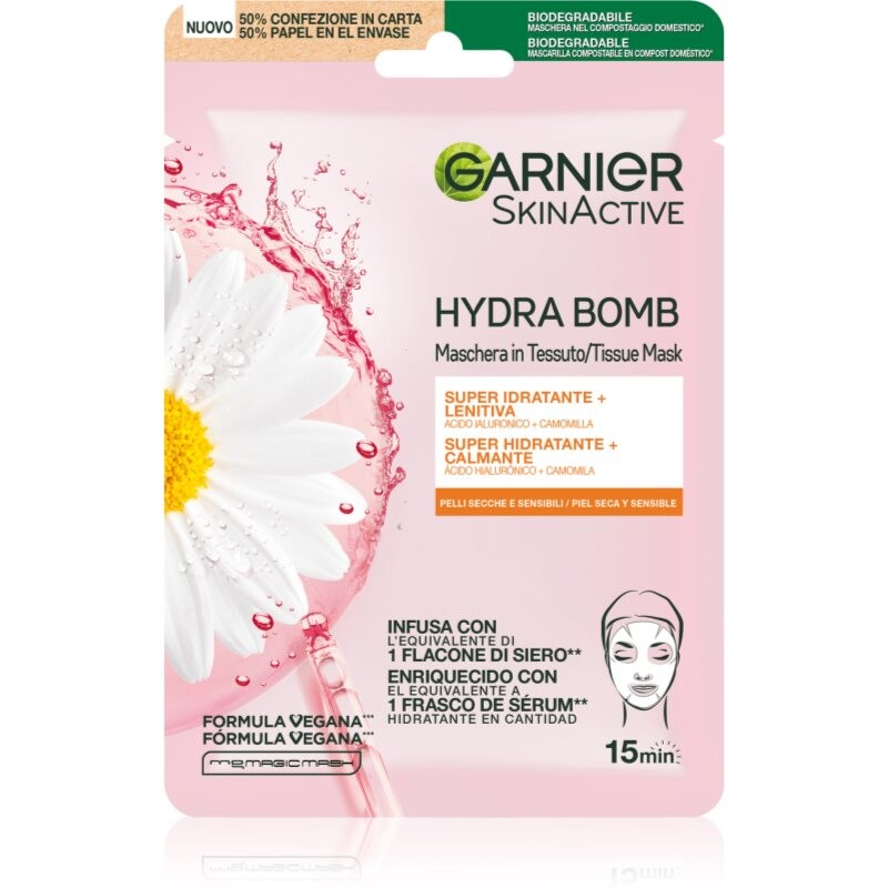Garnier Skin Active Hydra Bomb plátenná maska s harmančekom 1 ks