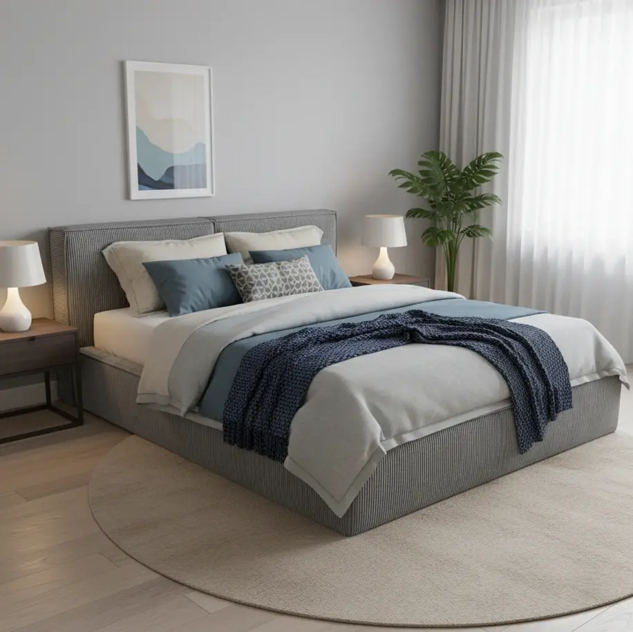 Elvisia Manželská posteľ MAXON s výklopným roštom | sivá 160 x 200 cm