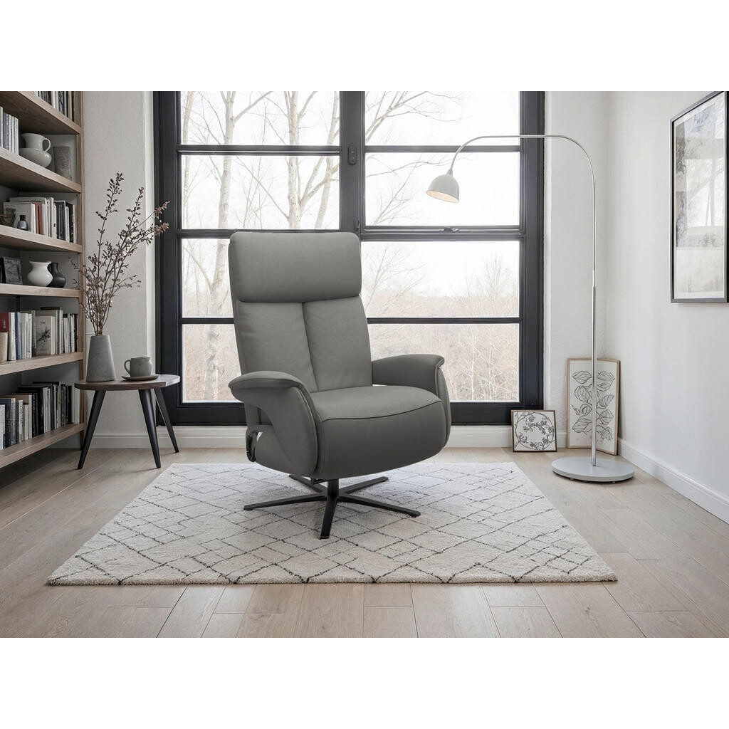 Sit & More RELAXAČNÉ KRESLO, koža, antracitová