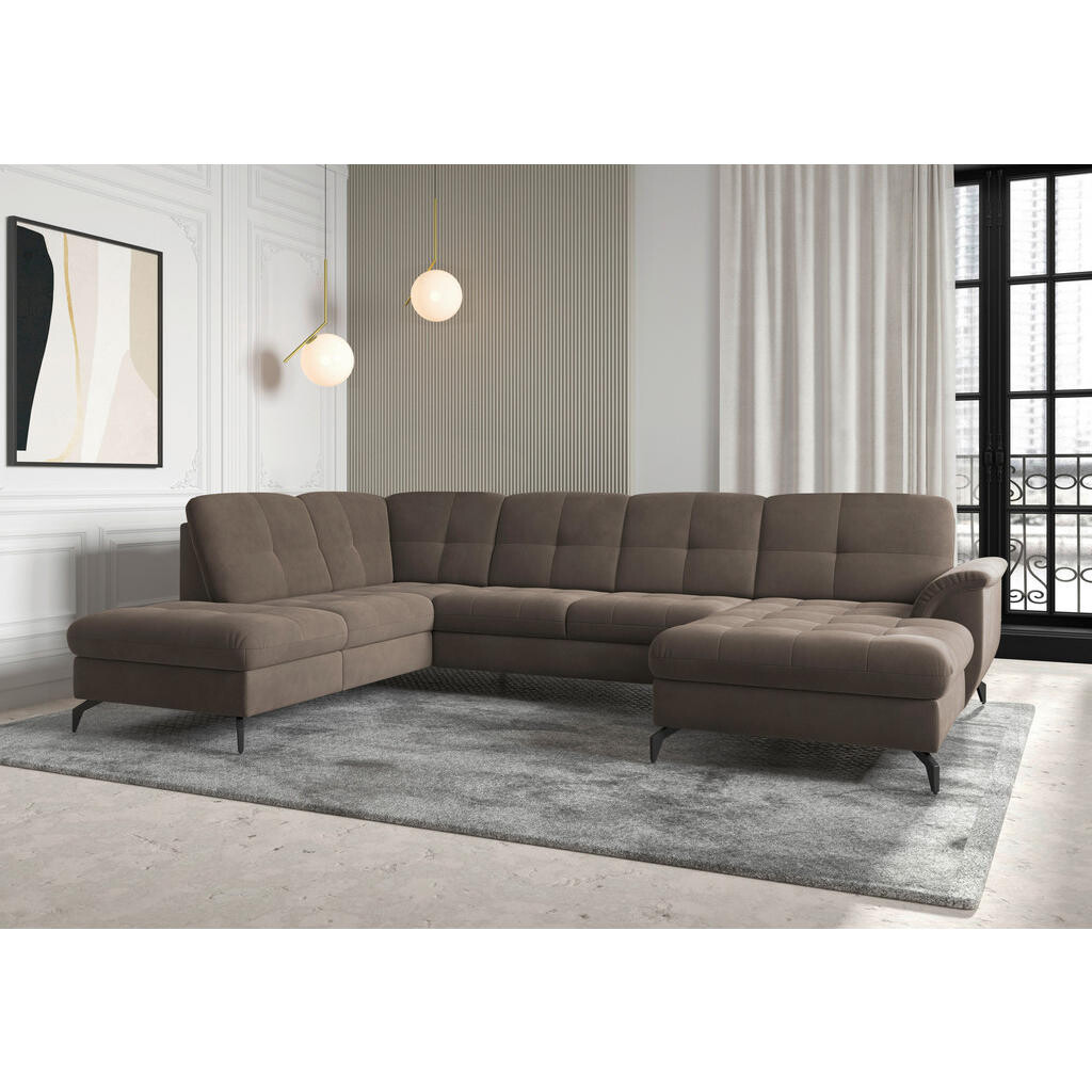 Sit & More SEDACIA SÚPRAVA, textil, tmavohnedá