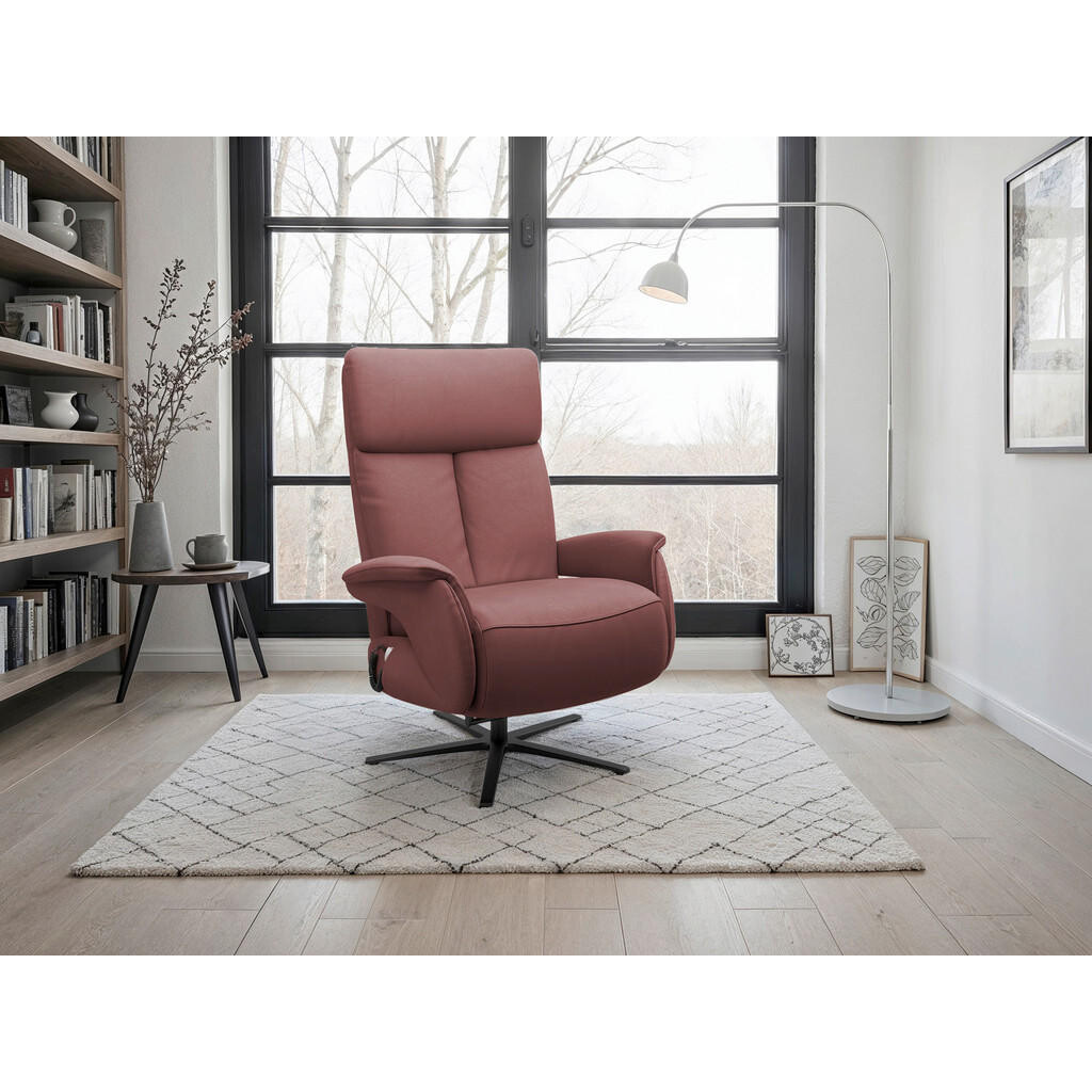 Sit & More RELAXAČNÉ KRESLO, koža, červenohnedá