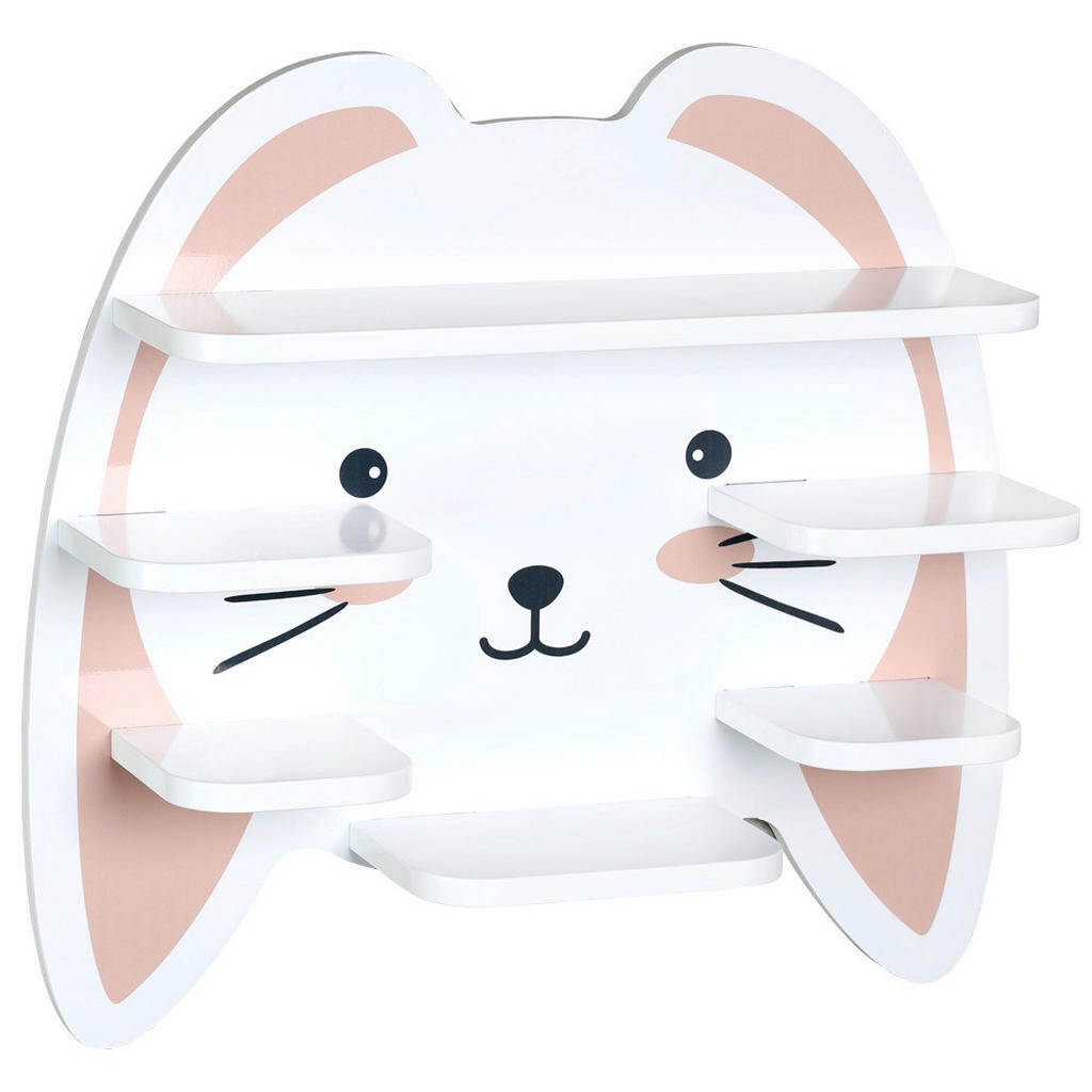 Kesper POLICA NA TONIBOX A FIGÚRKY, biela, svetloružová