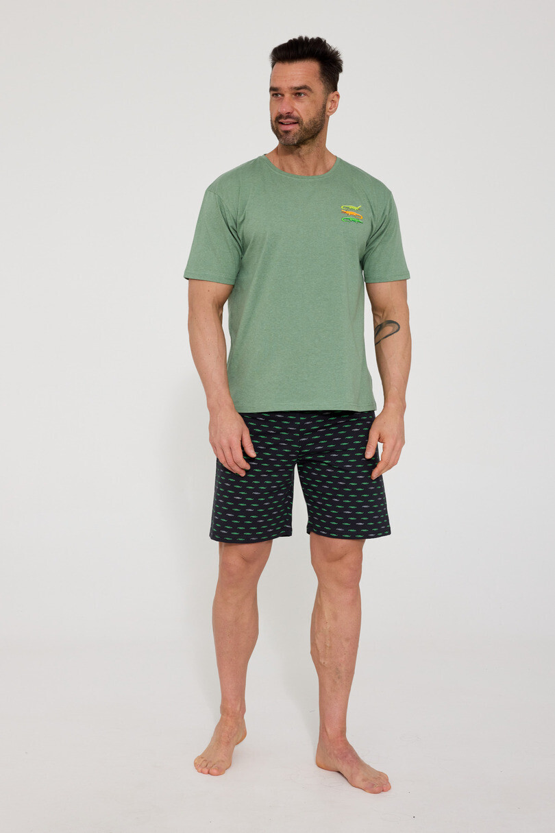 PÁNSKE PYŽAMO KR 326/202 CROCODILES 2 zelená XL