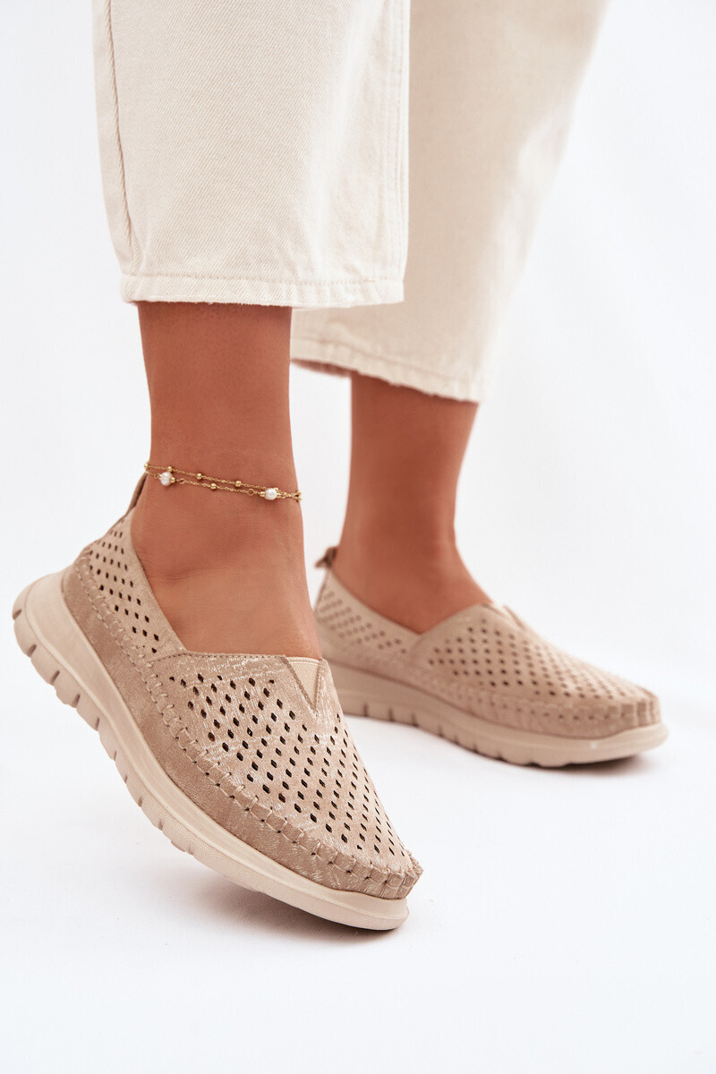 Otevřené lehké dámské mokasiny Sergio Leone MK099H zlaté 38