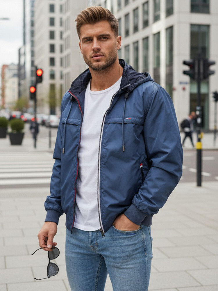 Pánska obojstranná prechodná bunda TX4984 - FashionStreet XXL středně modrá