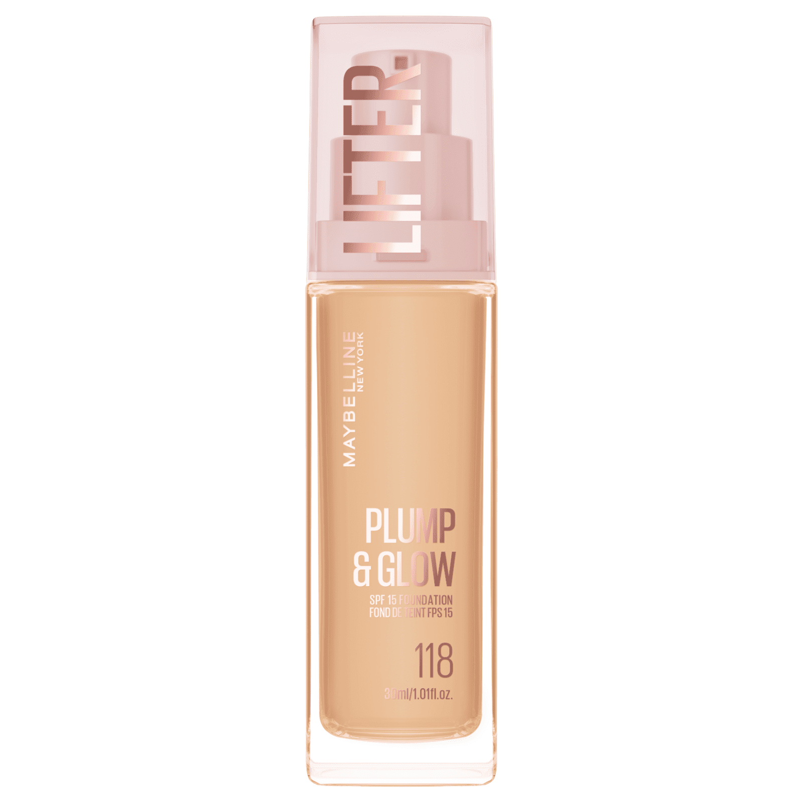 MAYBELLINE NEW YORK Lifter Foundation 118 Rozjasňujúci make-up Plump & Glow 30 ml