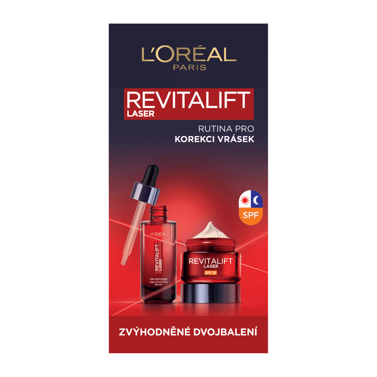 L'ORÉAL PARIS Revitalift Laser sérum + SPF 25 krém 2 x 50 ml