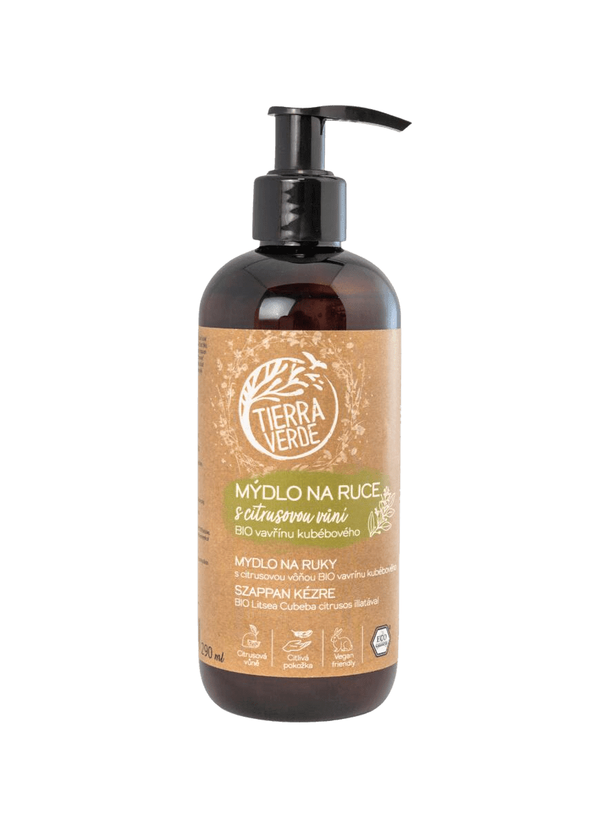 TIERRA VERDE Tekuté mydlo na ruky s vôňou BIO vavrínu kubébového 290 ml