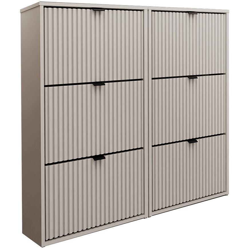 Skrinka na topánky Laro II závesná Kašmír/Kašmír/Čierna